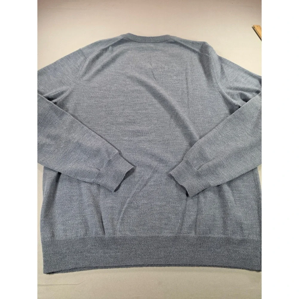 Joseph & Lyman Mens Blue 100% Italian Merino Wool V-Neck Sweater Size L